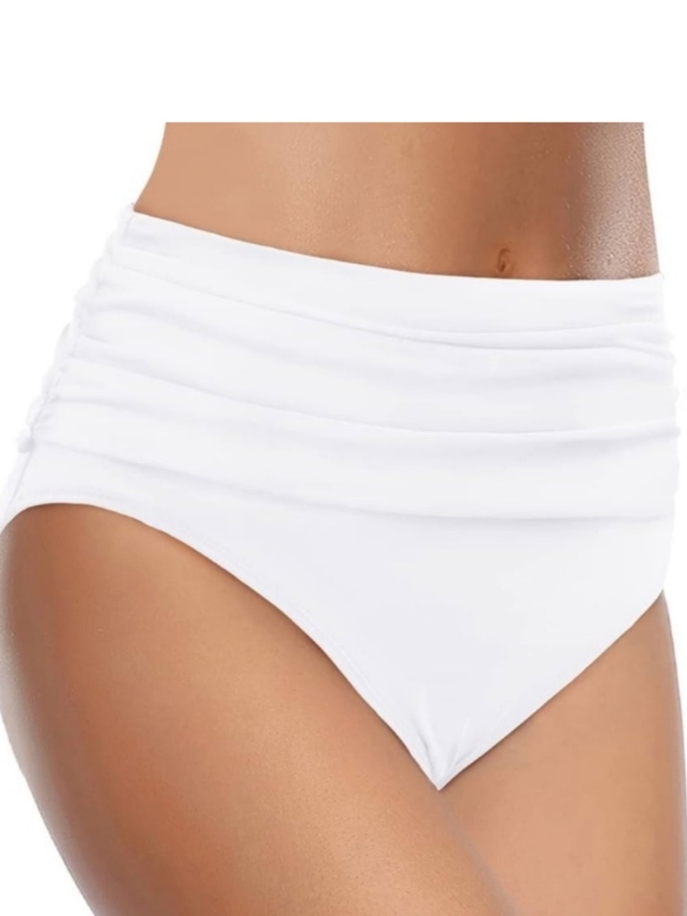 Tempt Me Swim Bottoms‎ High Waisted White Size Medium 8 10